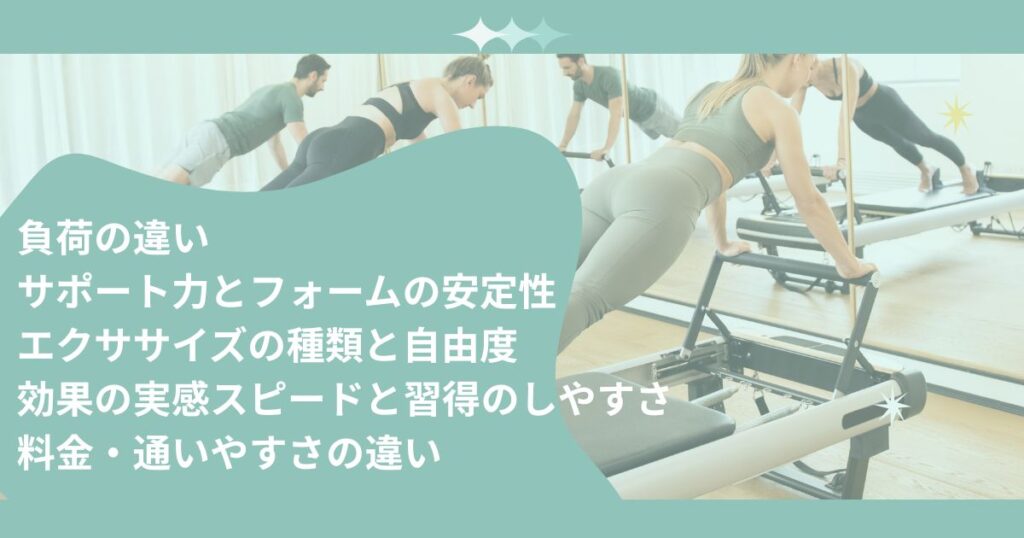 マットピラティスとの違いは？初心者が知るべき5つのポイント